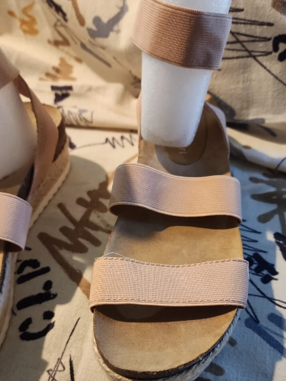 Steve Madden Pink Elastic Espadrille Platform Sandals